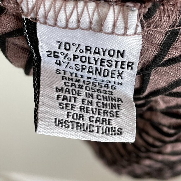 Habitat Womens Small Brown Textured Tunic Top Long Sleeve V Neck Shirt Stretch - Picture 11 of 15